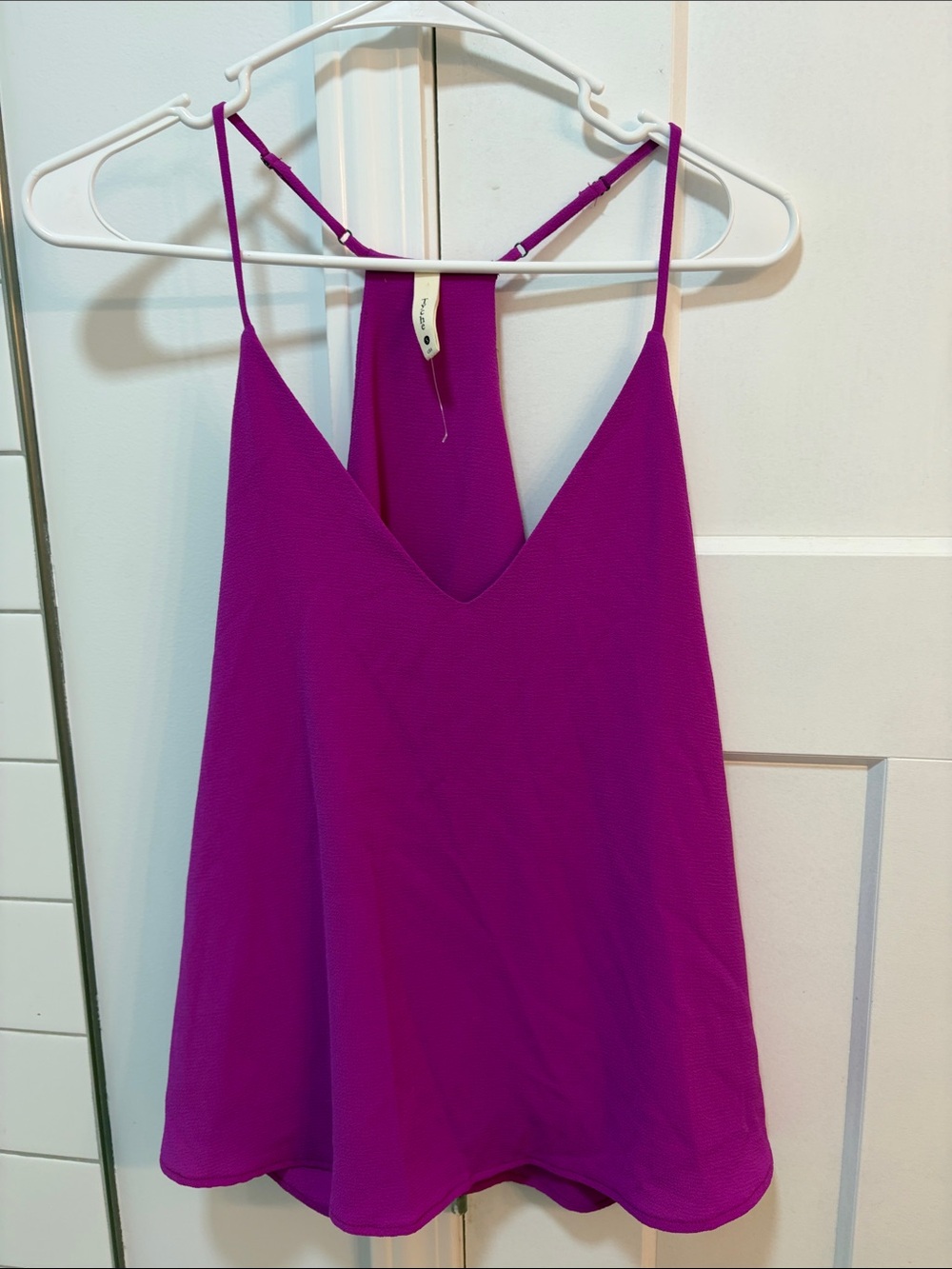 Tyche Magenta Racerback V Neck Spaghetti Strap Cami - Size S